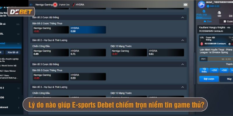 cách chơi E-sports Debet