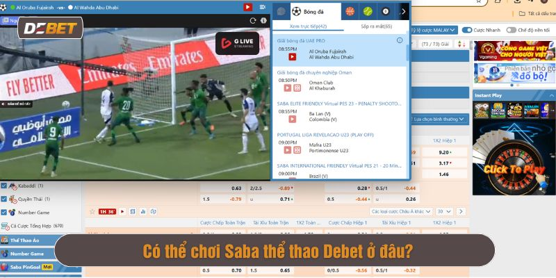 cược Saba thể thao Debet