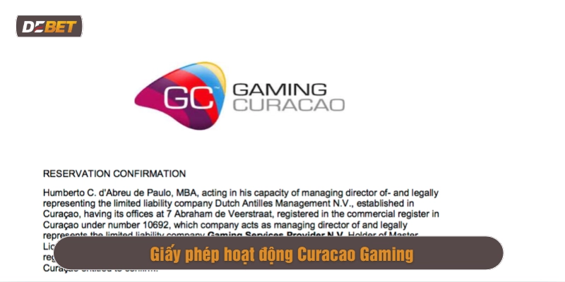 Giấy phép hoạt động nhà cái Debet