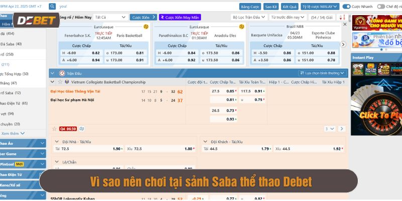 sảnh Saba thể thao Debet