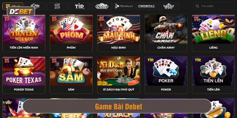 Debet mang đến cho bet thủ nhiều game bài hấp dẫn