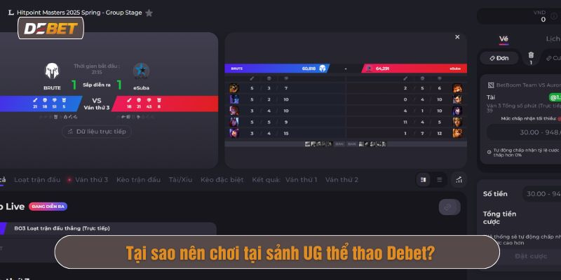Sảnh UG dành cho fan Esports và thể thao